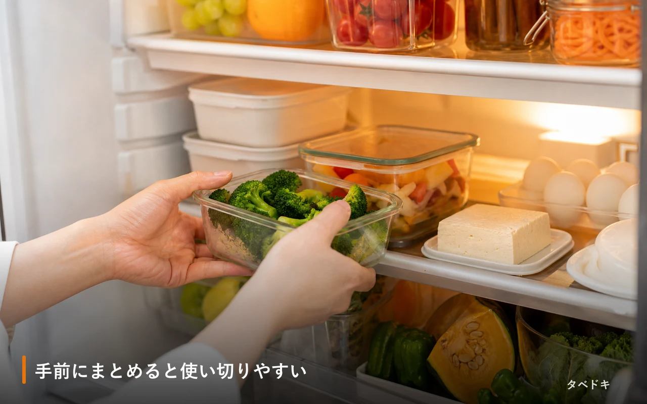 手前にまとめると使い切りやすい