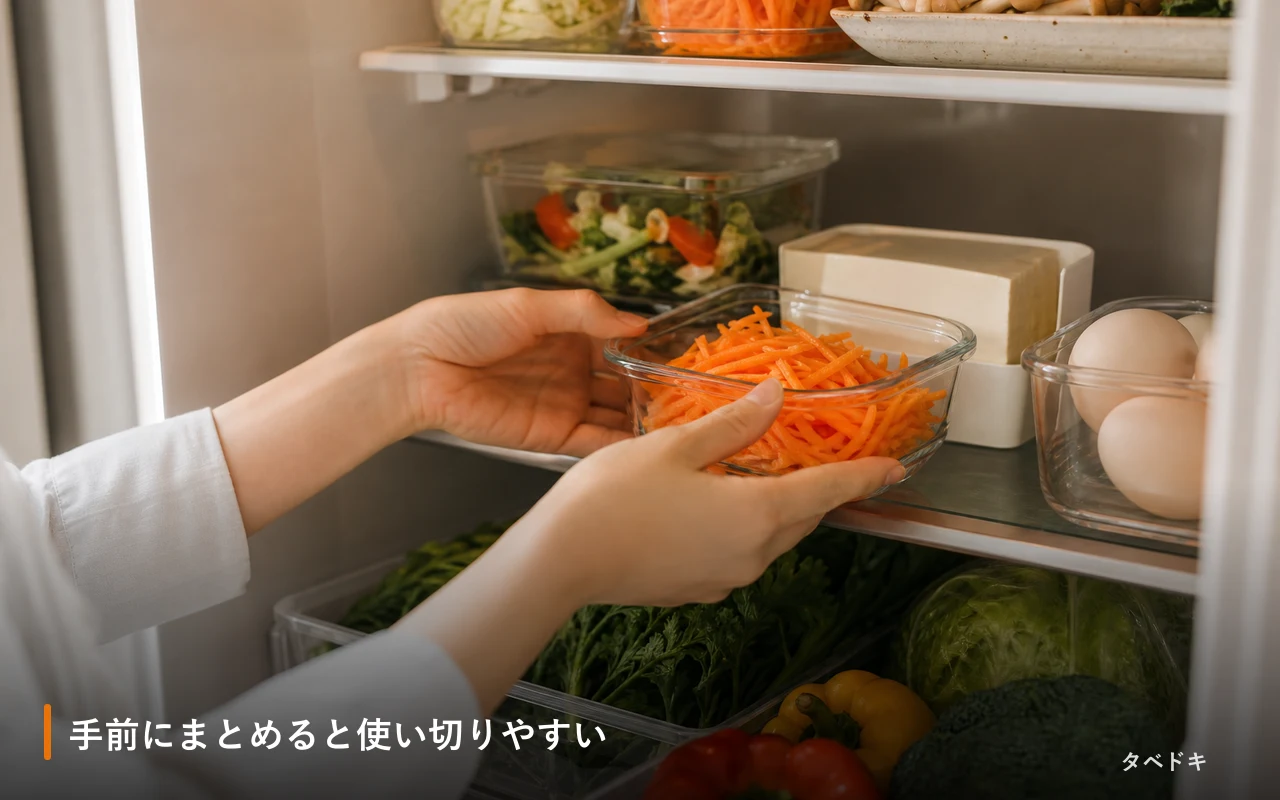 手前にまとめると使い切りやすい