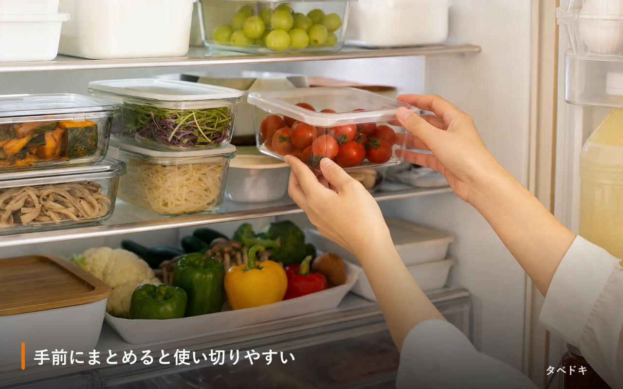 手前にまとめると使い切りやすい