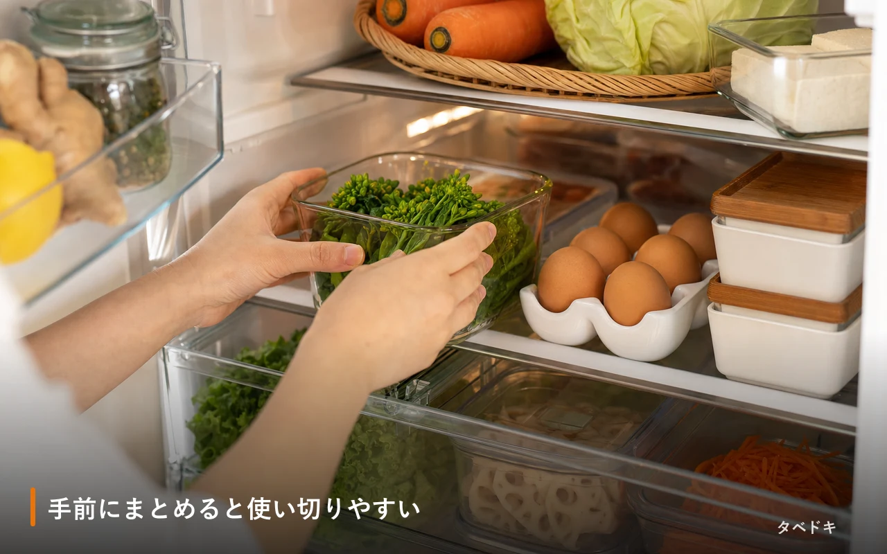 手前にまとめると使い切りやすい