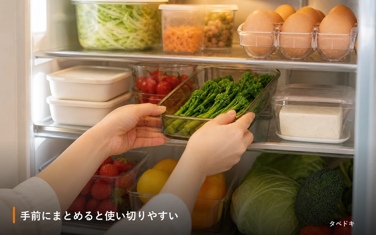 手前にまとめると使い切りやすい