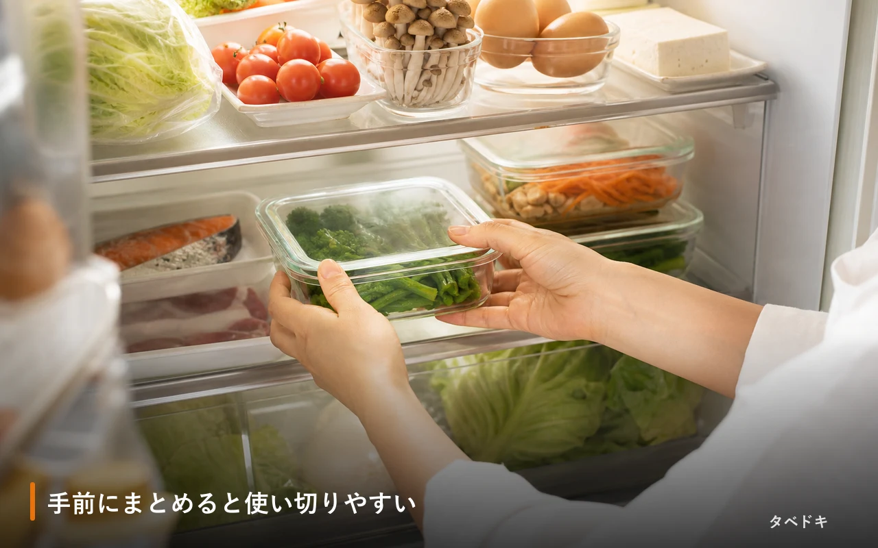手前にまとめると使い切りやすい