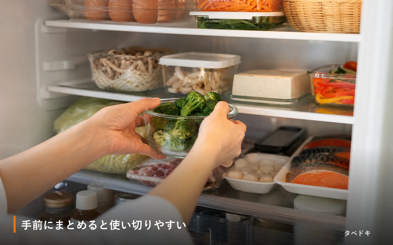 手前にまとめると使い切りやすい