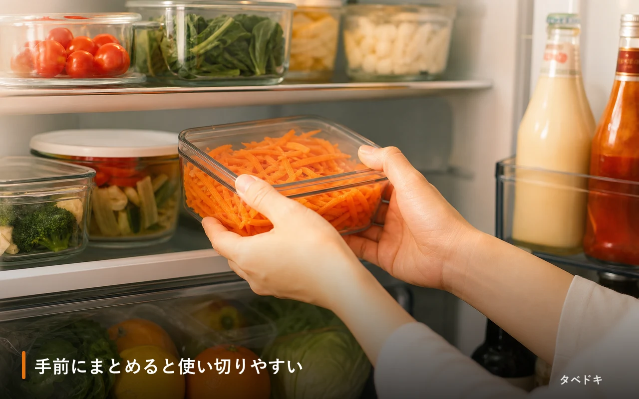 手前にまとめると使い切りやすい