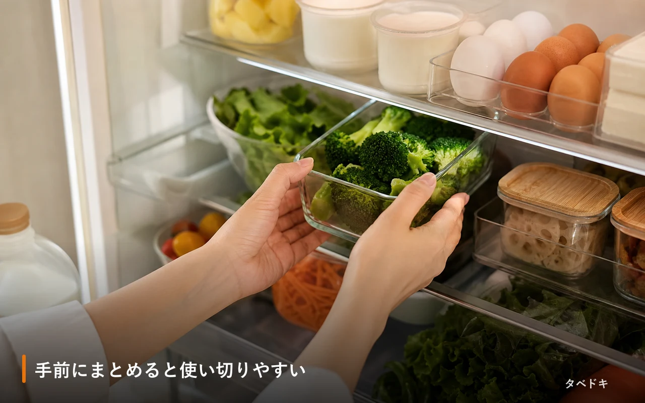 手前にまとめると使い切りやすい