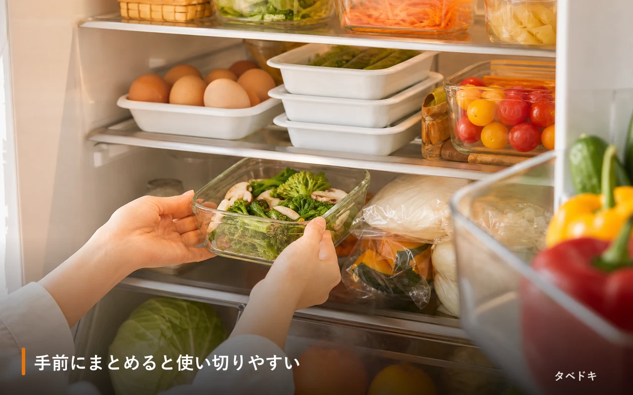 手前にまとめると使い切りやすい