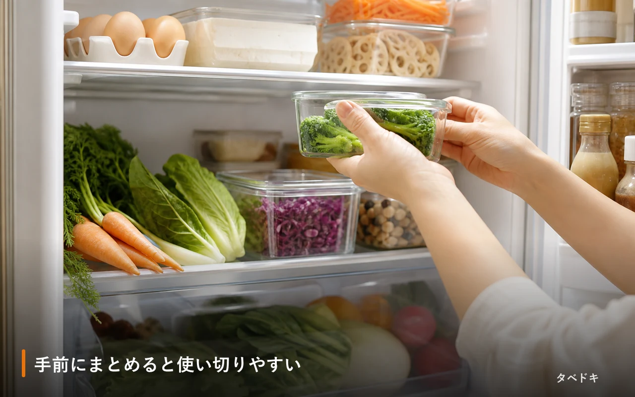 手前にまとめると使い切りやすい
