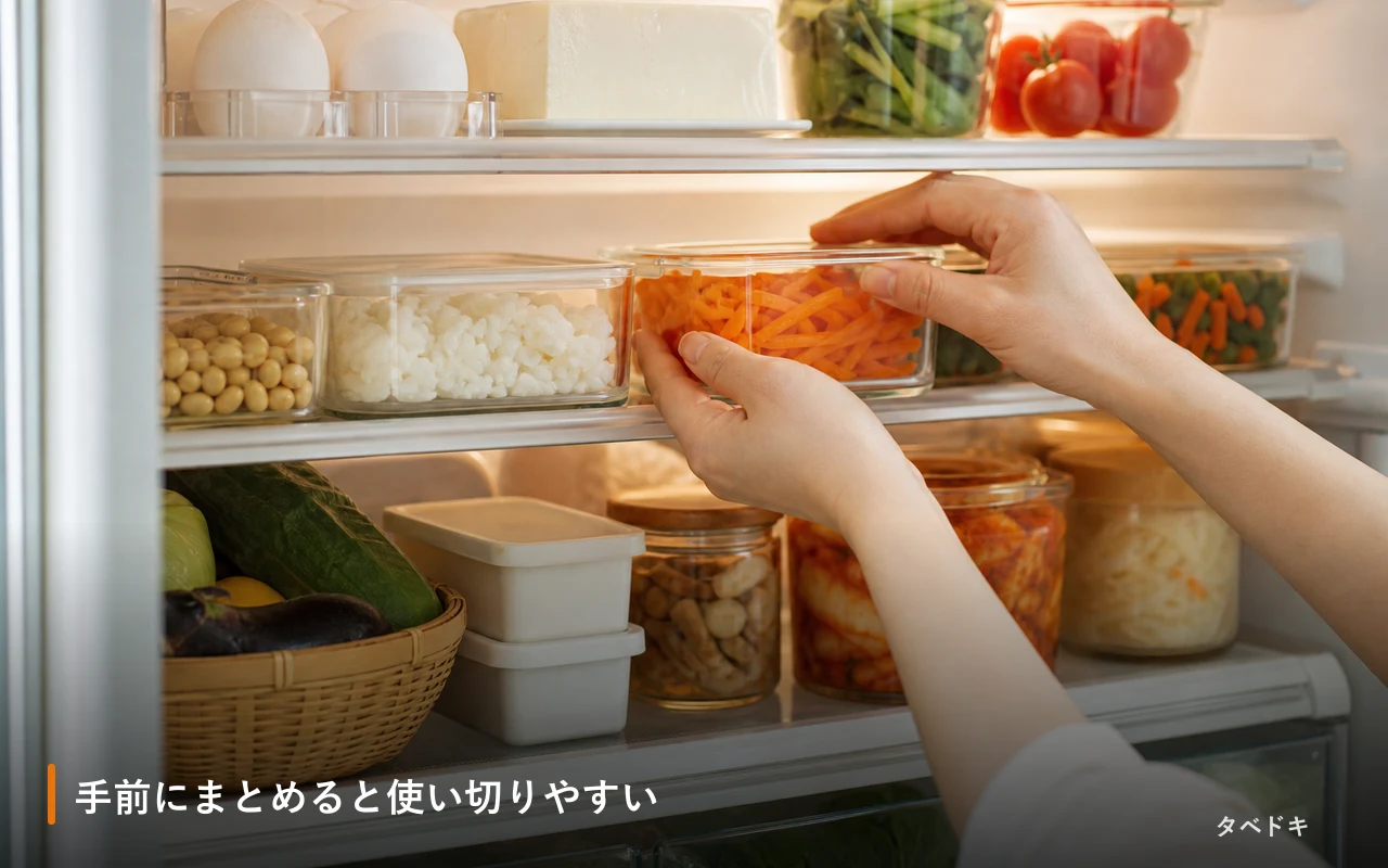 手前にまとめると使い切りやすい