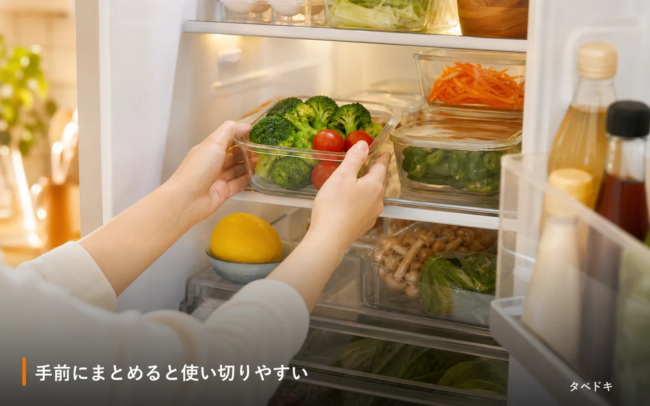 手前にまとめると使い切りやすい