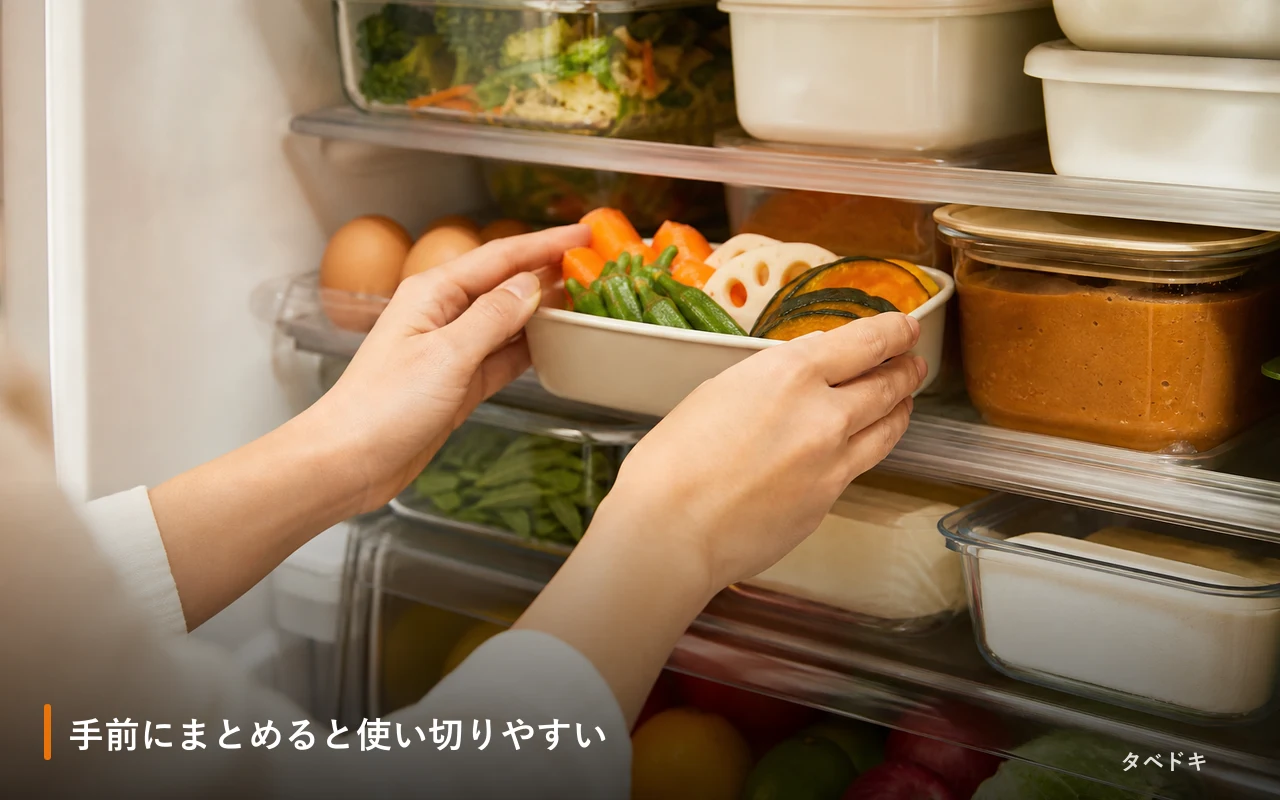 手前にまとめると使い切りやすい