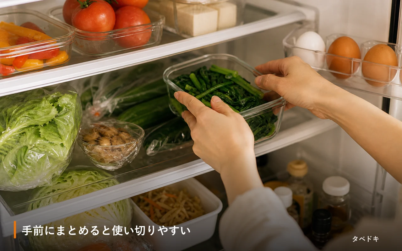 手前にまとめると使い切りやすい