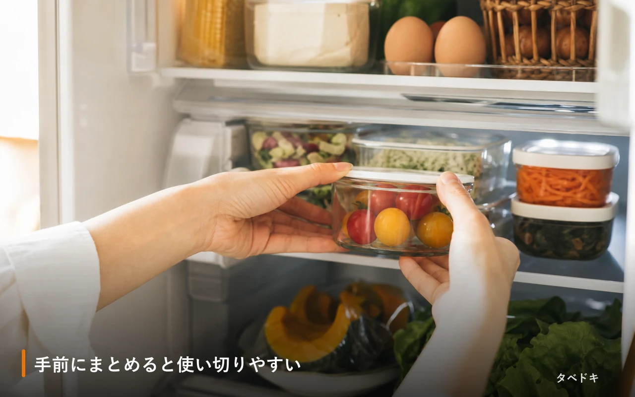 手前にまとめると使い切りやすい