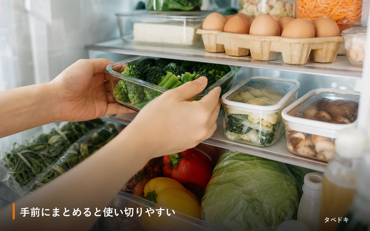 手前にまとめると使い切りやすい