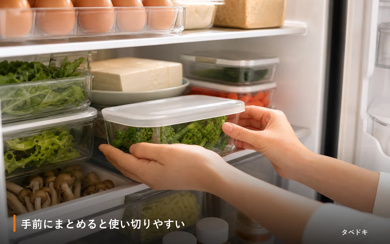手前にまとめると使い切りやすい