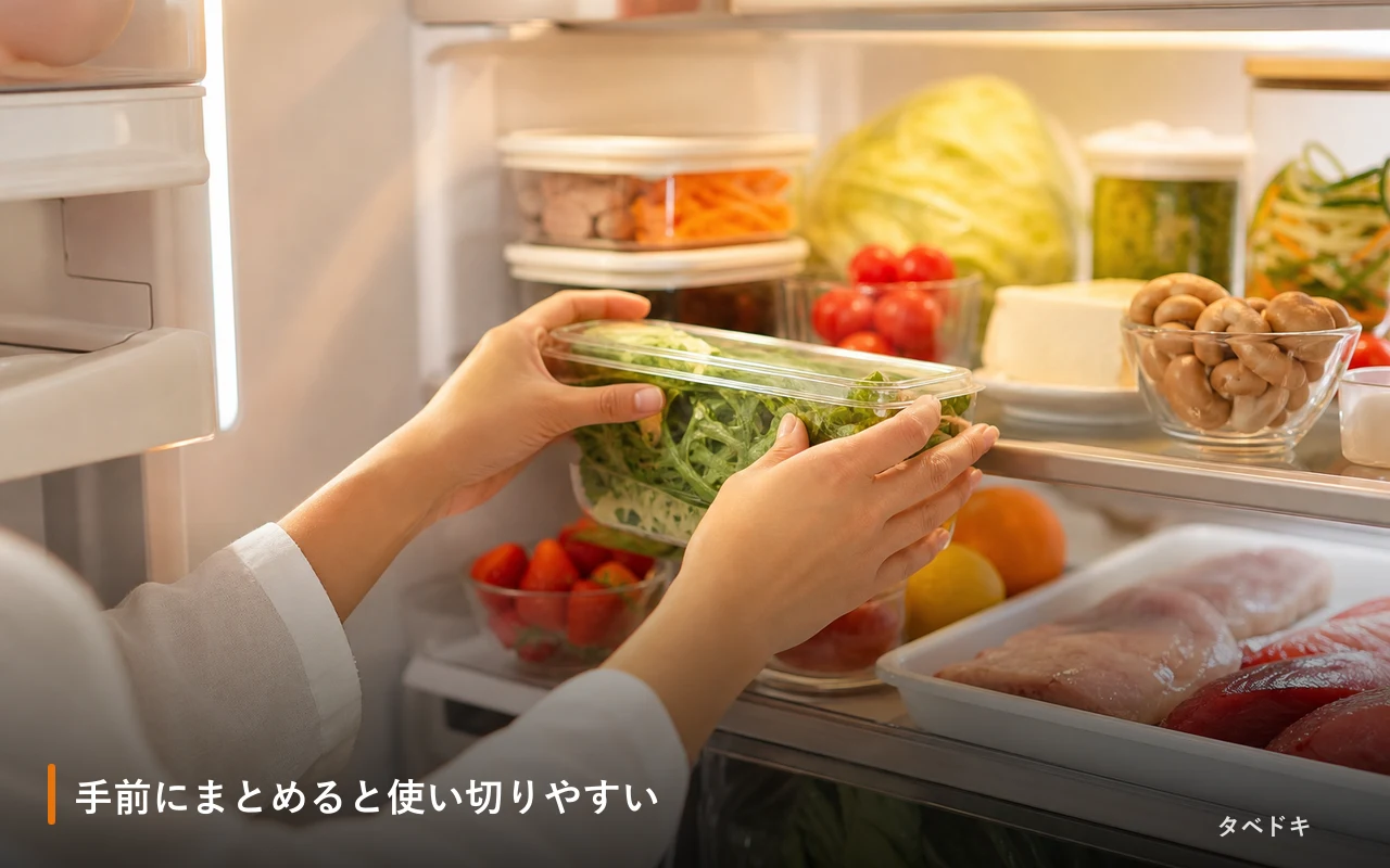 手前にまとめると使い切りやすい
