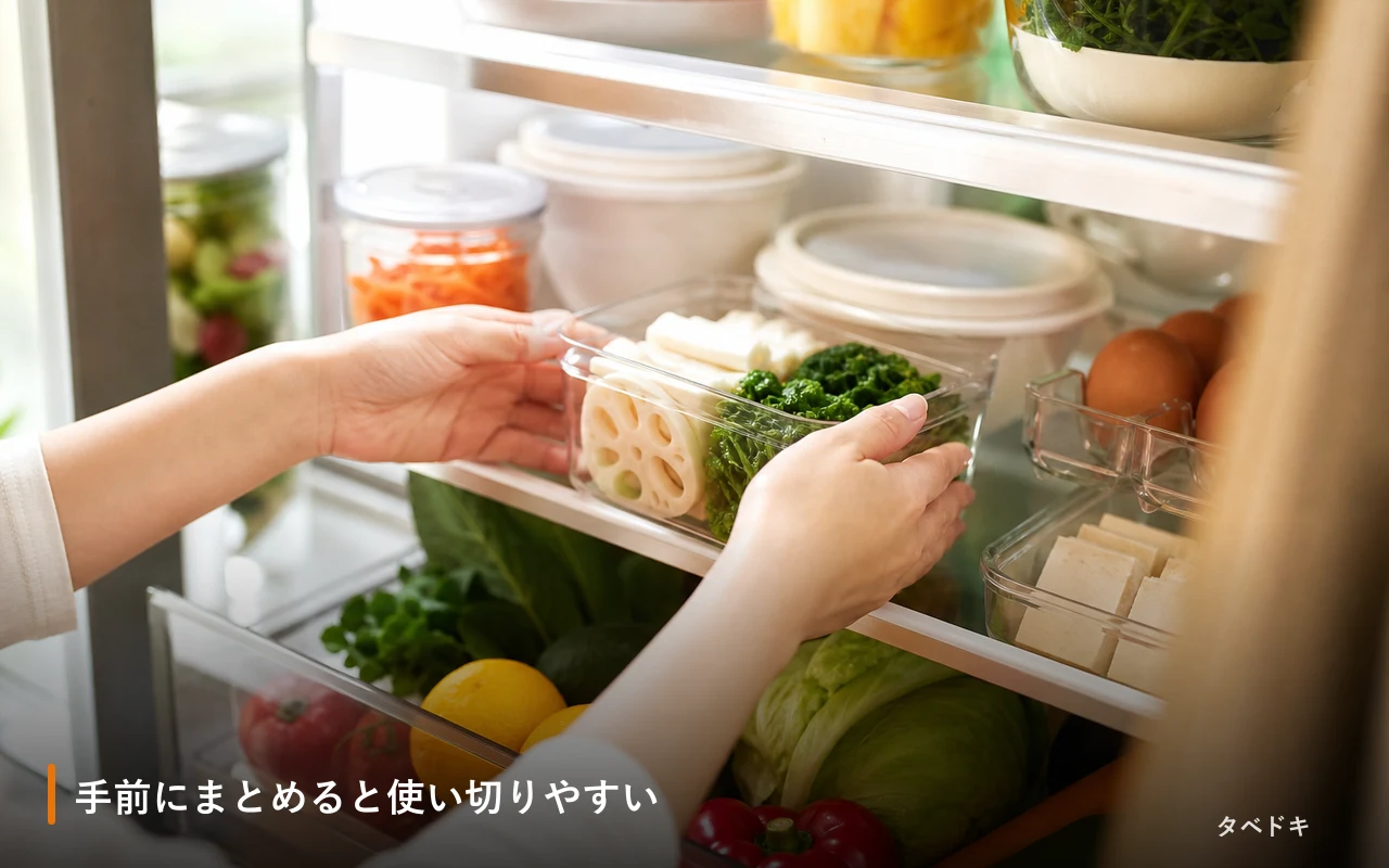 手前にまとめると使い切りやすい