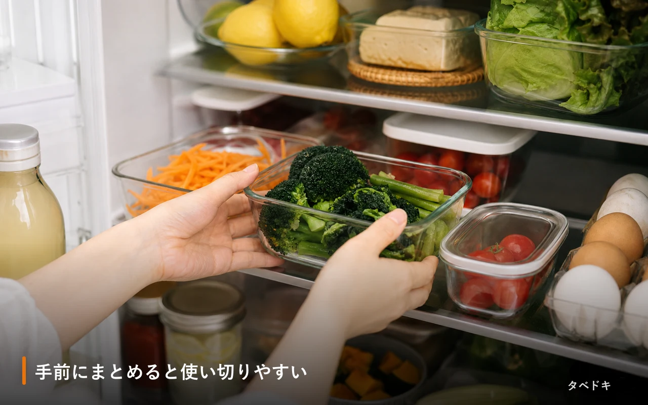 手前にまとめると使い切りやすい