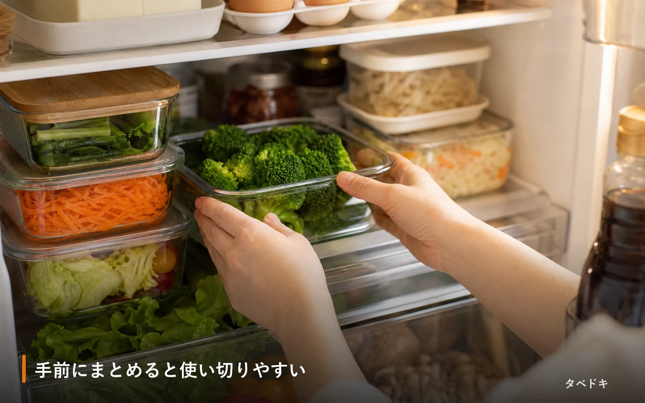 手前にまとめると使い切りやすい