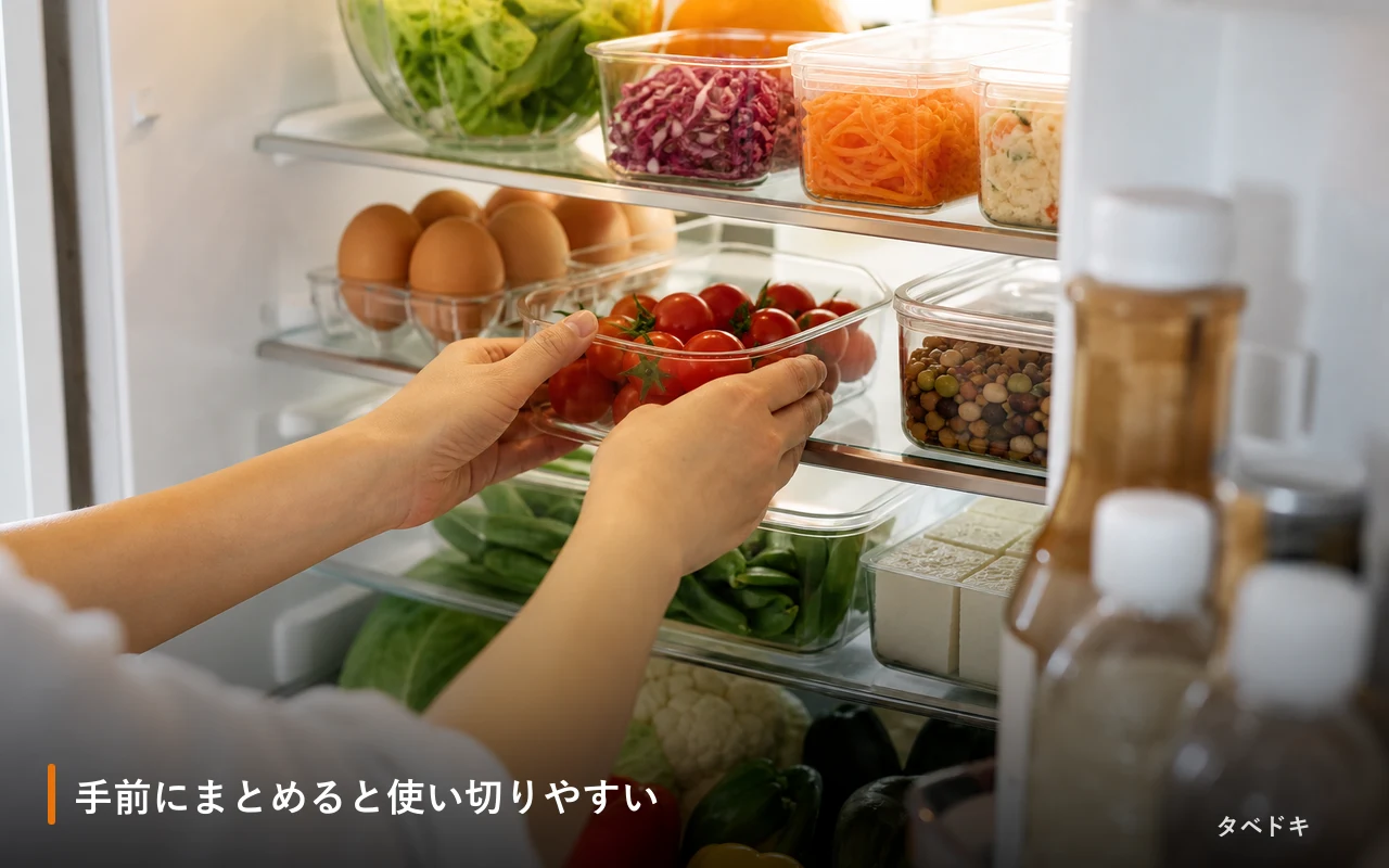 手前にまとめると使い切りやすい