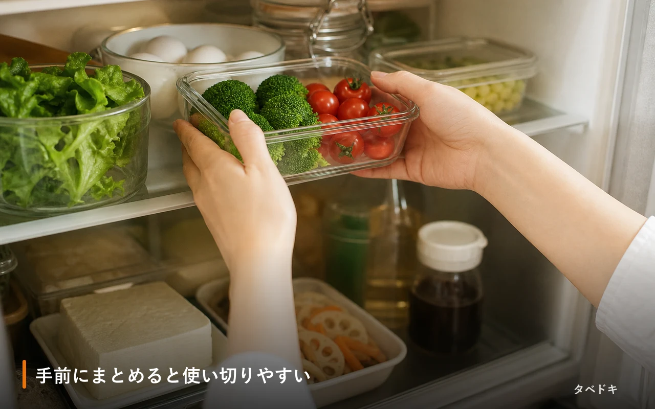 手前にまとめると使い切りやすい