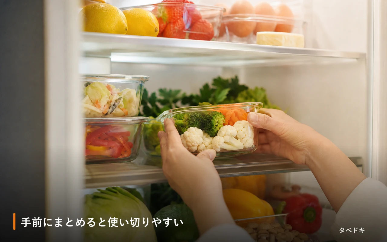 手前にまとめると使い切りやすい