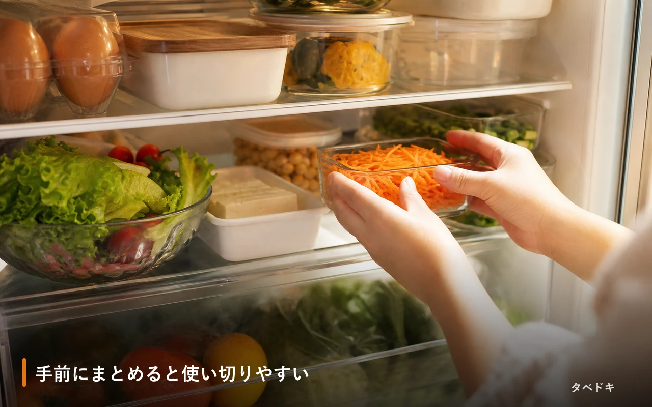 手前にまとめると使い切りやすい