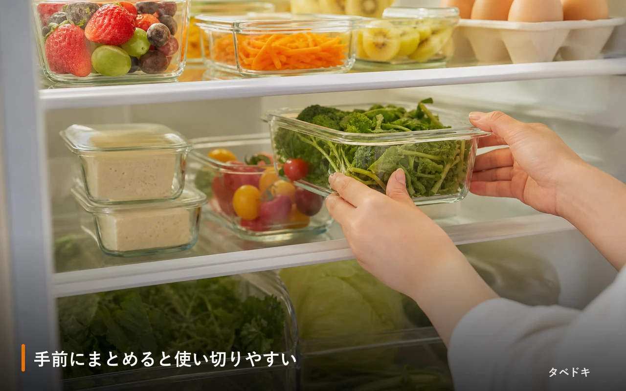 手前にまとめると使い切りやすい