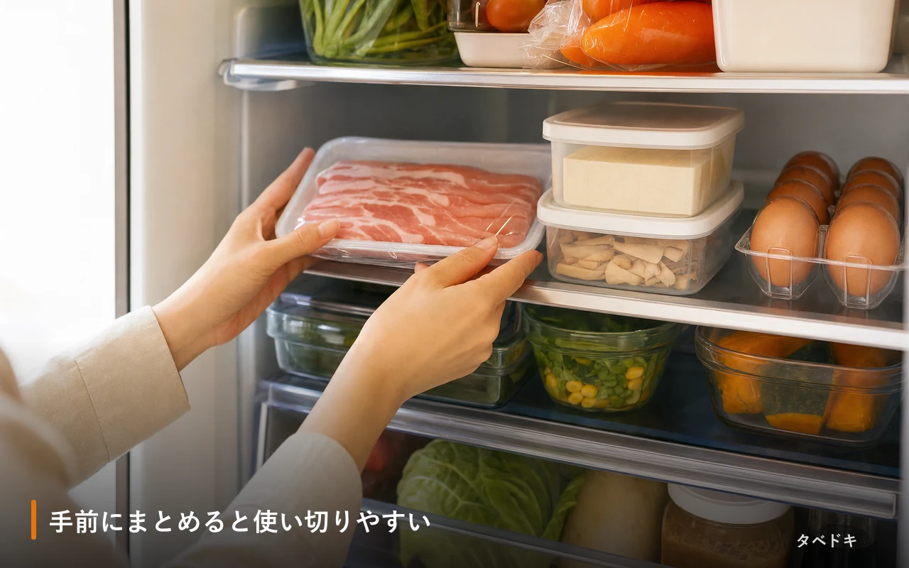 手前にまとめると使い切りやすい