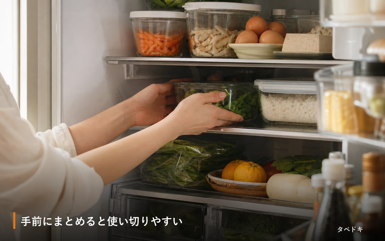 手前にまとめると使い切りやすい