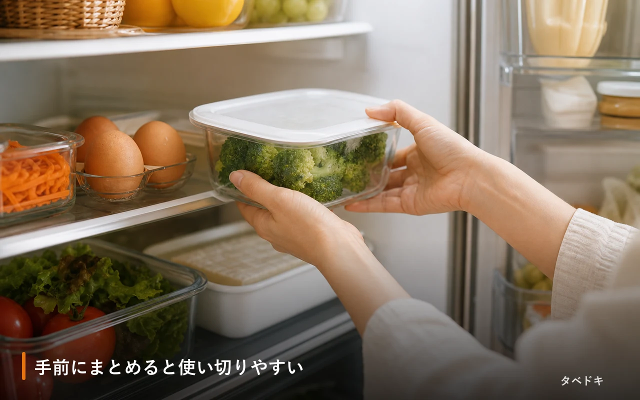手前にまとめると使い切りやすい