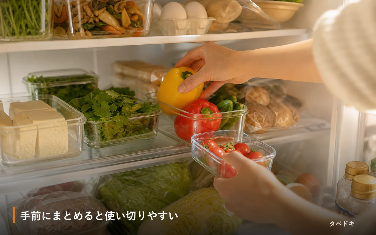 手前にまとめると使い切りやすい