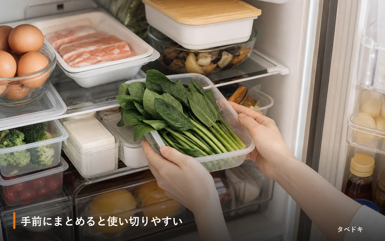 手前にまとめると使い切りやすい