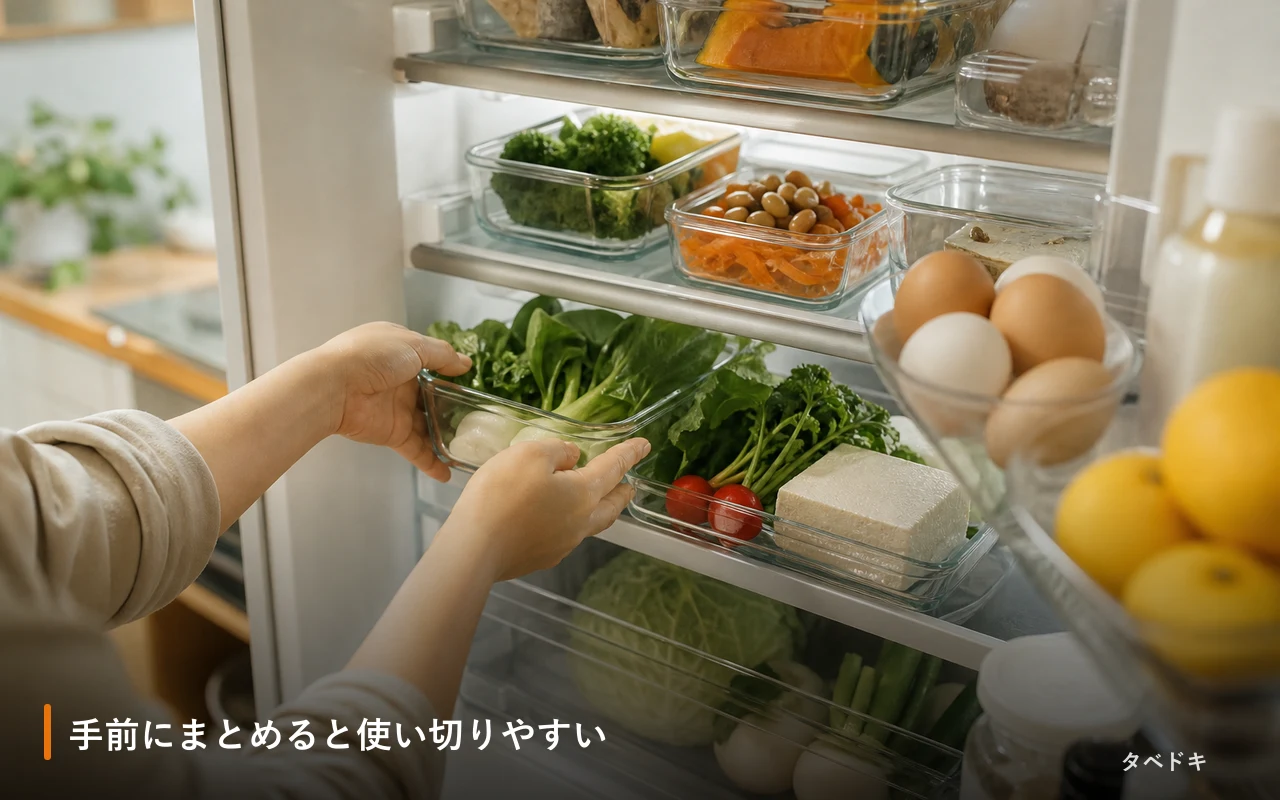 手前にまとめると使い切りやすい