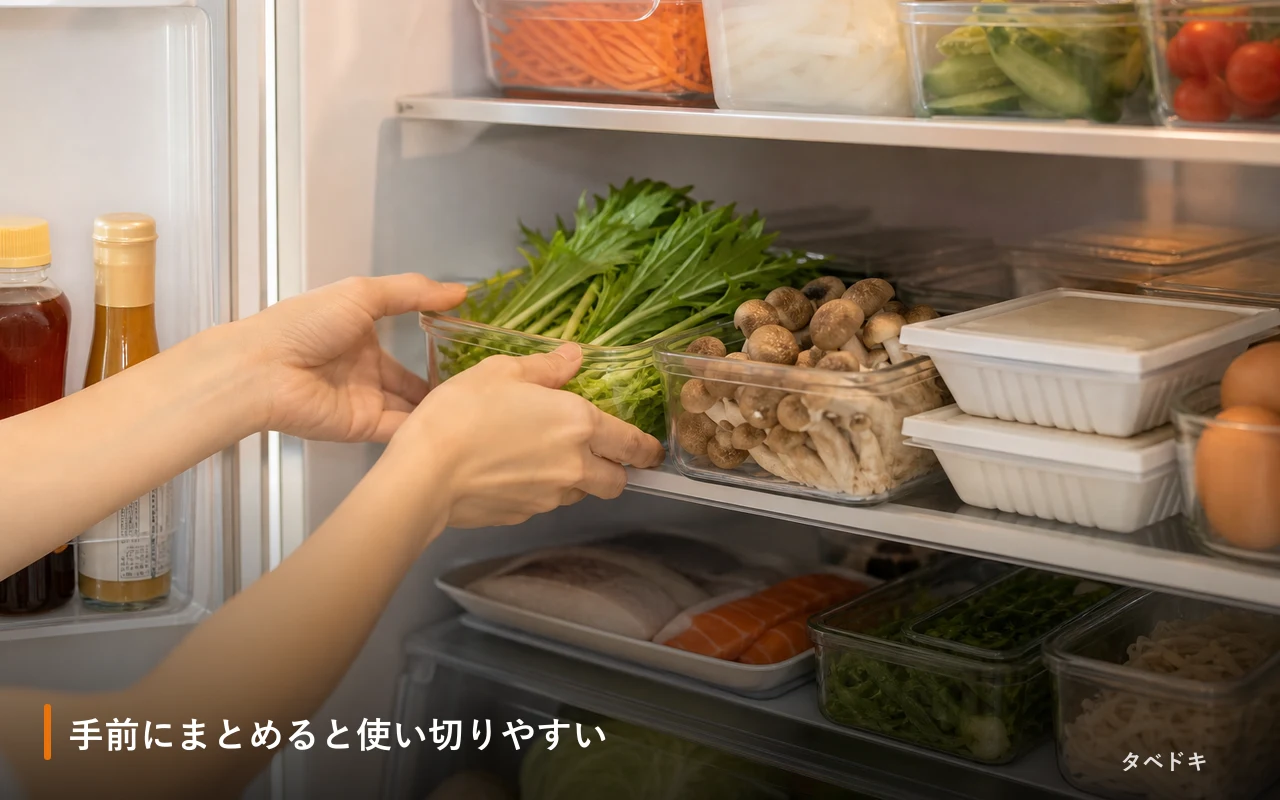 手前にまとめると使い切りやすい