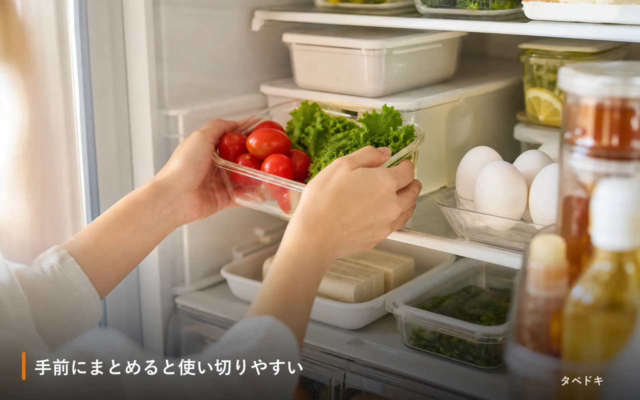 手前にまとめると使い切りやすい