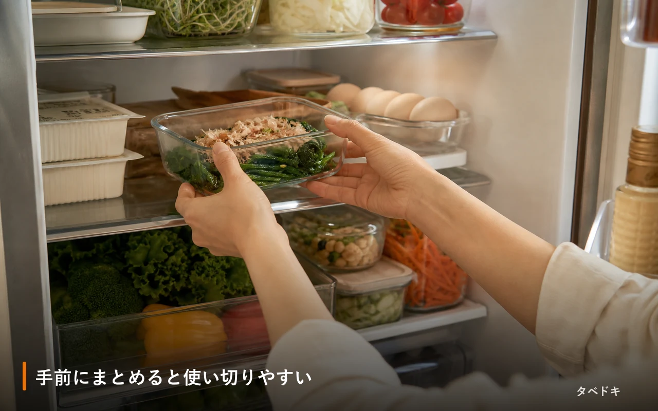 手前にまとめると使い切りやすい
