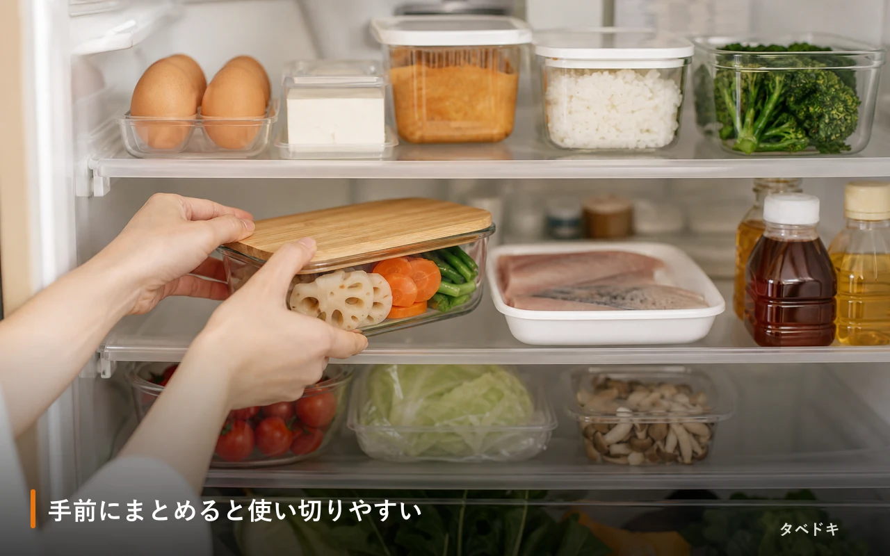 手前にまとめると使い切りやすい