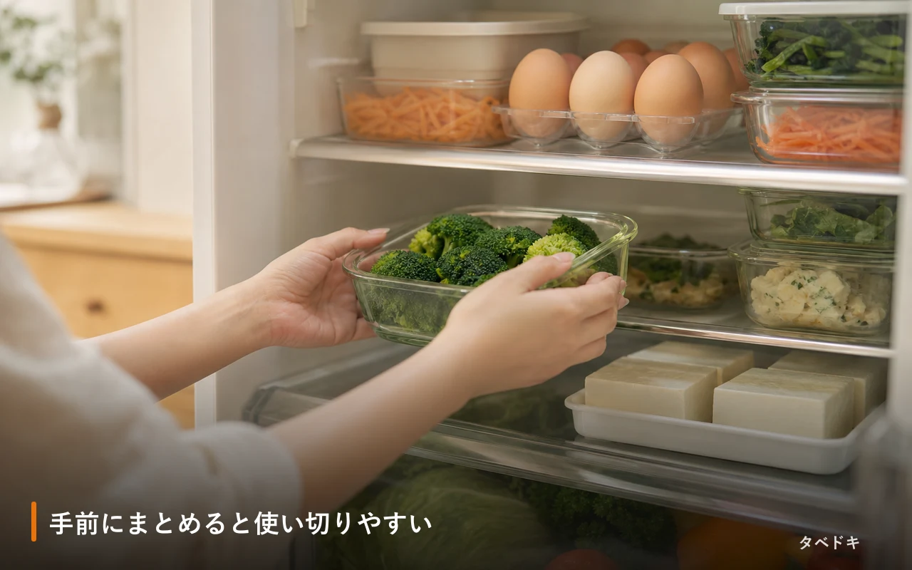 手前にまとめると使い切りやすい