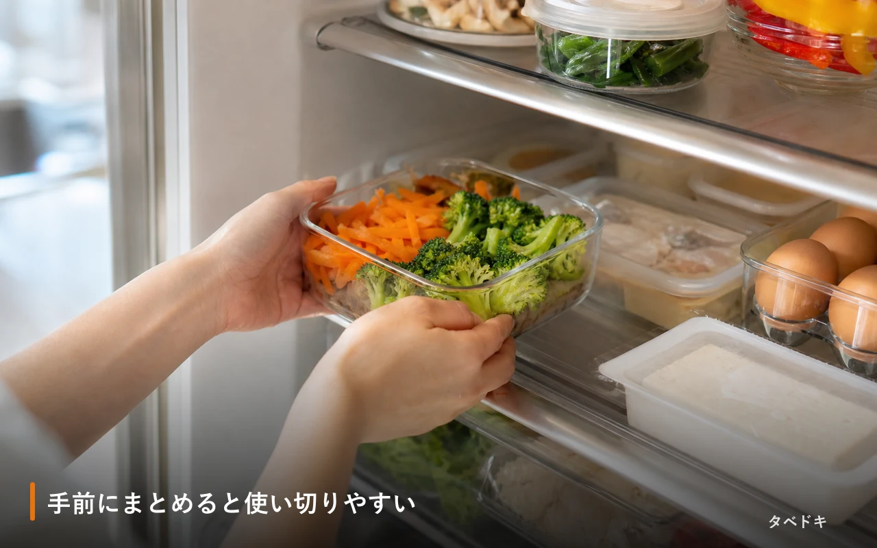 手前にまとめると使い切りやすい