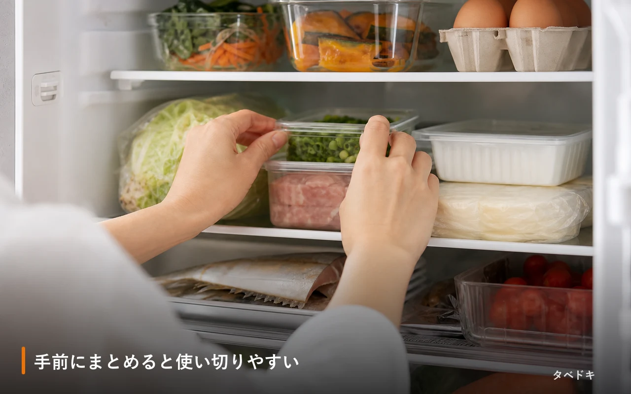 手前にまとめると使い切りやすい