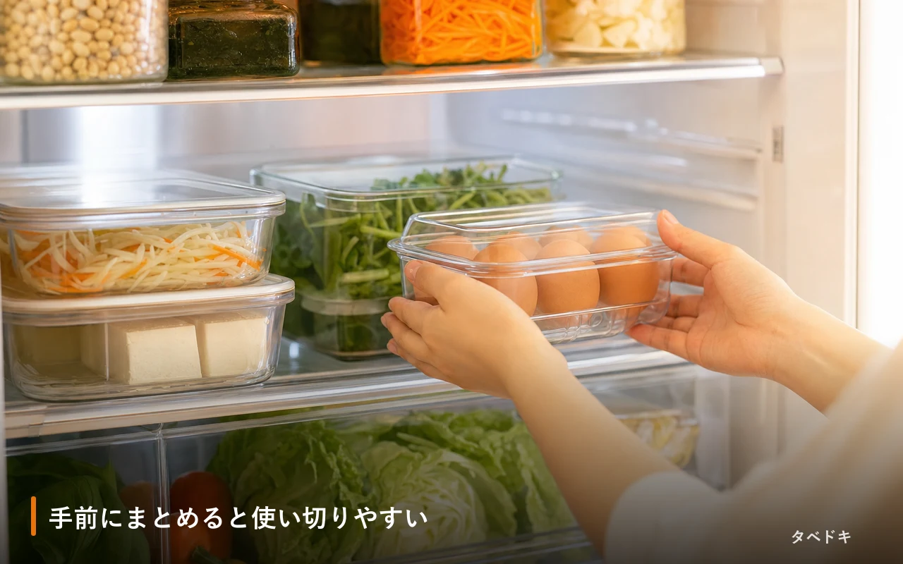 手前にまとめると使い切りやすい