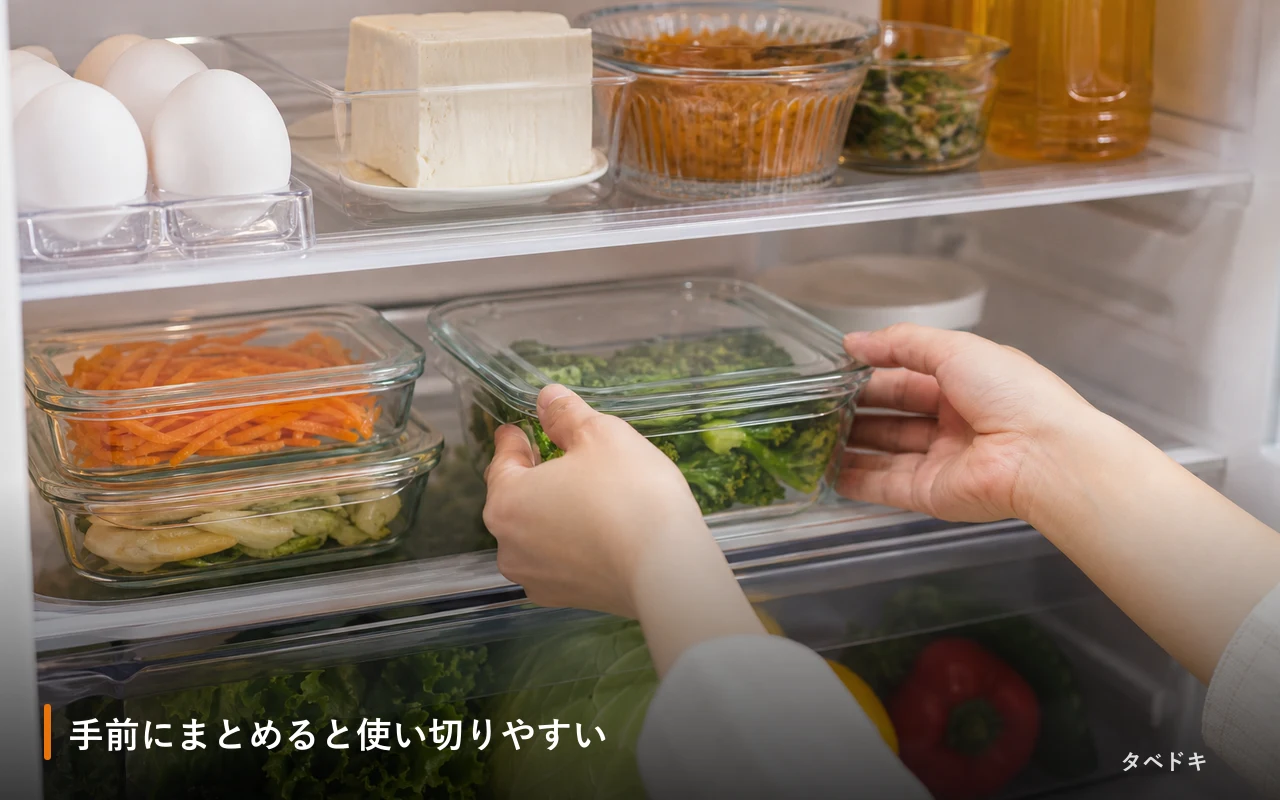 手前にまとめると使い切りやすい