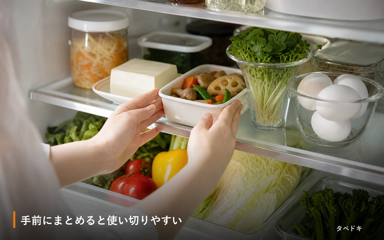 手前にまとめると使い切りやすい