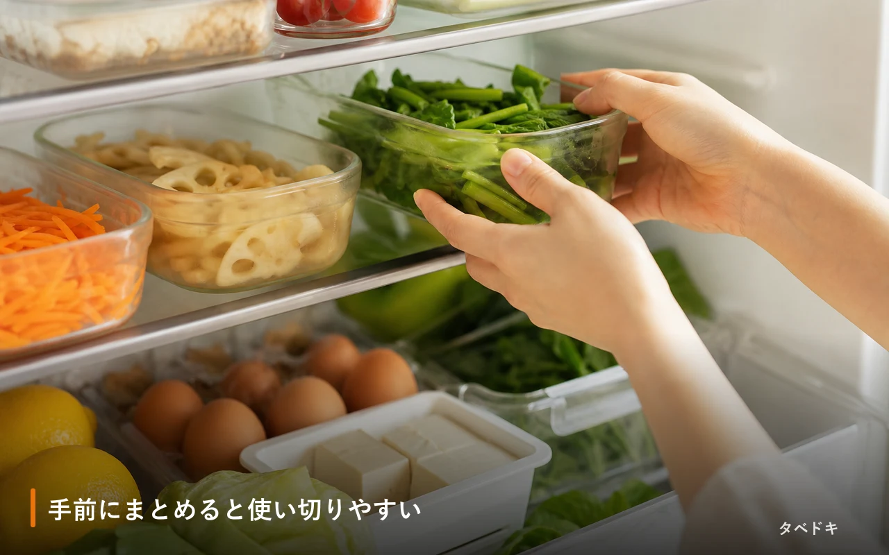 手前にまとめると使い切りやすい