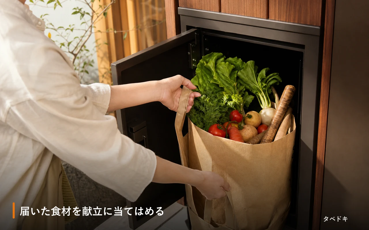 届いた食材を献立に当てはめる