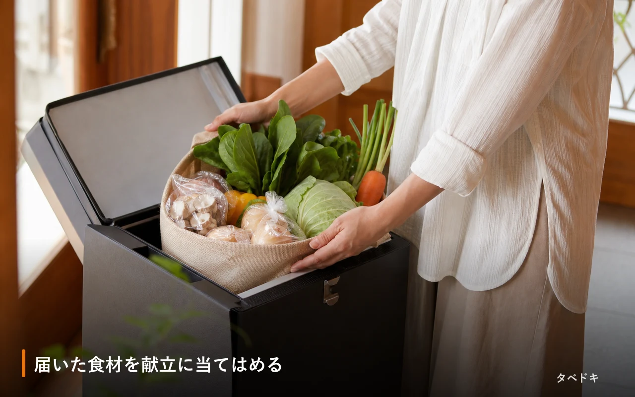 届いた食材を献立に当てはめる