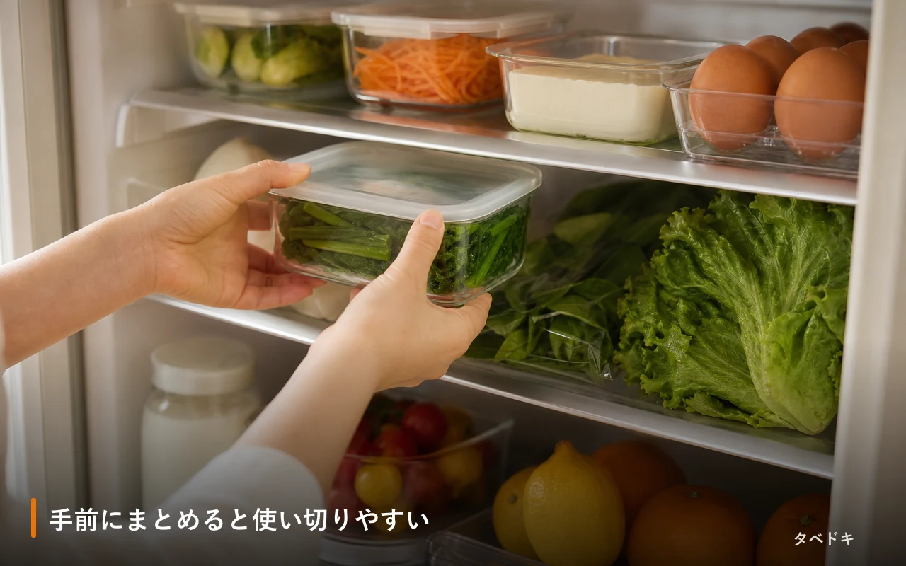 手前にまとめると使い切りやすい