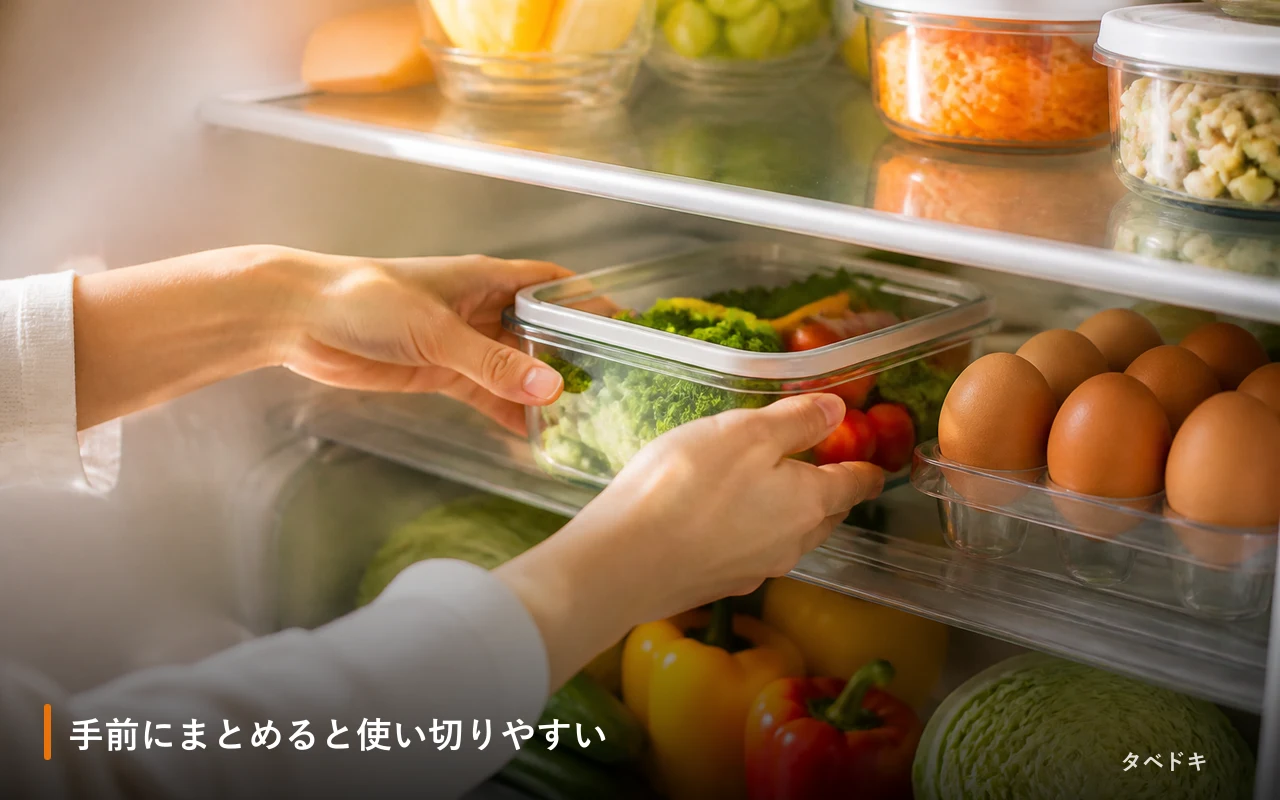 手前にまとめると使い切りやすい
