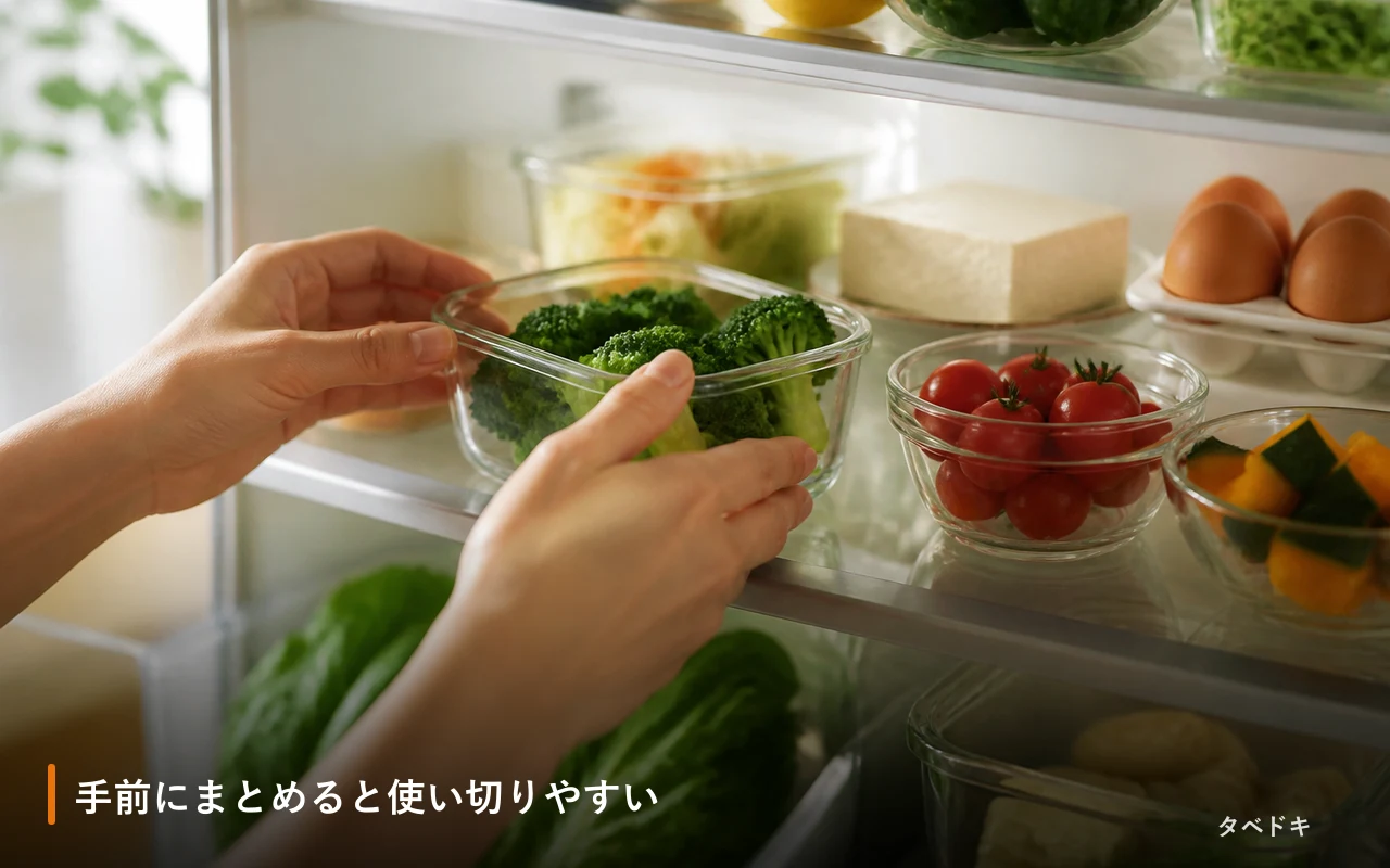 手前にまとめると使い切りやすい