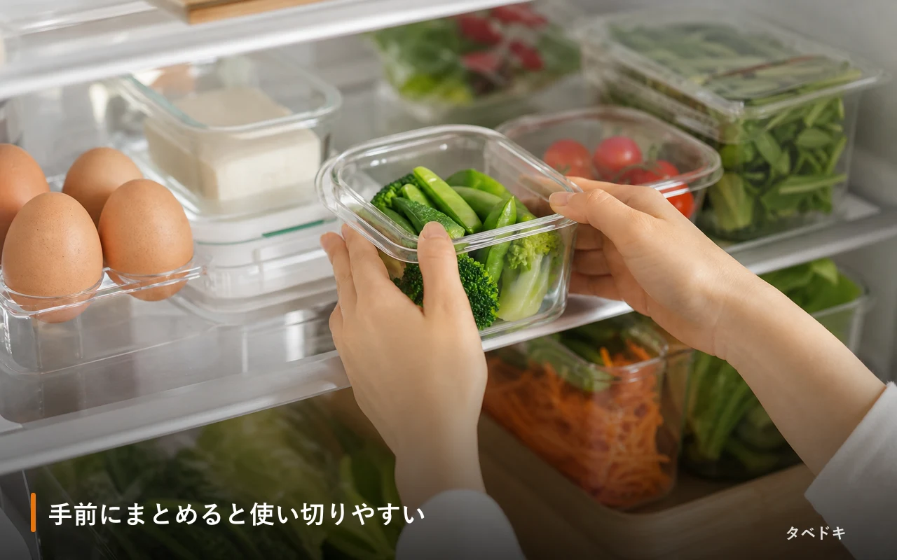 手前にまとめると使い切りやすい